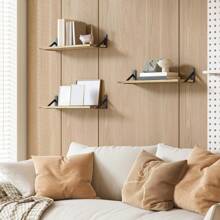 Superlele 6pcs 16.5 Inch Floating Shelves For Wall, Bookshelf, Wall Decor, Farmhouse Wall Shelves For Bedroom, Bathroom Storage, Living Room And Kitchen Decor, Room Decor