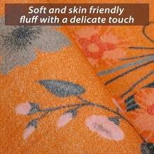 Area Rug For Living Room, Low Pile Non Slip Floral Printing Carpet, Washable Rug For Bedroom Dining Room Playroom Office - trái cam - Xem 3