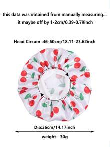 1PC Printed Animal Fruits Casual Cute Satin Hair Bonnet Wide Brimmed Elastic Band Splicing Sigle Layer Sleeping Night Caps For Women Hair Care Hats Curly Bonnet