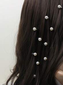 10个装仿珍珠发夹侧珠发夹编发夹女式仙女小巧精致发夹断发夹头饰，学习用品套装，发饰，爪夹，发卡 - 彩色 - 查看 1