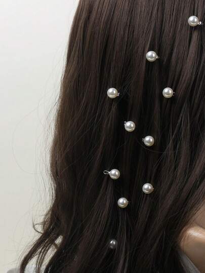 10PCS Faux Pearl Hair Clip Side Bead Hair Clip Braid Hair Clip Female Fairy Small Delicate Hair Clip Broken Hair Clip Headpiece, School Stuff, Set, Hair Accessories, Claw Clips, Hairpin
