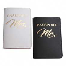 2PCS Mr Mrs PU Leather Lovers Passport Cover Passport Case Passport Holder Passport Wallet Card Holder Crown Graphic Lightweight Fashion Travel Accessories For Flight For Women Or Men Gift For Couples - Multicolor - View 8