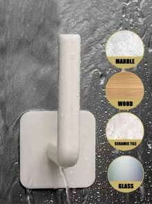 2pcs, Bathroom Traceless Hook, Used To Place Toothbrushes, Cylindrical Toilet Paper, Daily Necessities, A Multifunctional Hook