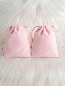 5pcs Plush Flat Pouches, Minimalist & Practical Multi-Functional - Multicolor - View 3