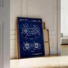 1 peça/3 peças pôsteres de artes de parede, projeto de controle de jogo vintage, patente, pôster de jogo legal, pintura em tela, arte de parede, adequada para sala de estar, decoração de sala de jogos familiar, sem moldura/emoldurada