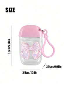 30毫升粉色透明空可重复灌装按压瓶，带蝴蝶结和钥匙扣，可重复使用旅行装，适用于液体、乳液、面霜等，是送给女性、母亲、教师、朋友、学生、返校季、情人节、母亲节的理想礼物，容量1盎司。