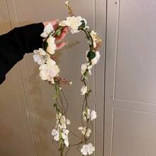 Diadema de estilo bohemio con diseño floral para mujeres: Tela de calidad artesanal, hermoso accesorio para el cabello de novia, adecuado para festivales