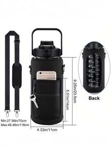 64OZ/2L Half Gallon Water Bottle With Sleeve, Motivational Water Bottle With Straw & Time Marker, Leakproof Large Sports Water Bottle, Reusable Water Jug For Workout Gym Sport For Outdoor Sports Gym Hiking Camping Walking ,For Girls Boys Kids Bag Carrier Gift ,New Year