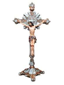 Cristo de san Benito. Escultura de resina - Plateado - Ver 3