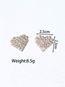 Sexy Glitter Heart Shape Rhinestone Pasties, Jewelry Accessory For Women's Bikini, Nightclub Party