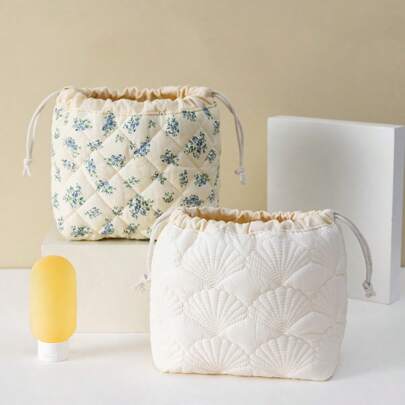 Necessaire com cordão e estampa em relevo, Necessaire com cordão de grande capacidade, Necessaire multifuncional. Necessaire de higiene, porta-moedas, Necessaire quadrada, Necessaire de grande capacidade, Necessaire de viagem de grande capacidade, Presente de Natal, Necessaire para cuidados com a pele