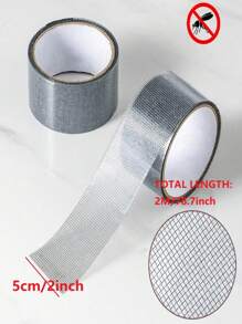 2m/rouleau Ruban adhésif de réparation de maille large de 5 cm, ruban de réparation de fenêtre de porte, kit de réparation d'écran pour couvrir les trous et les déchirures