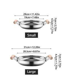 1 件不锈钢厨具，韩式双柄木锅，适用于拉面、煎锅、海鲜锅、韩式煎锅、烤饭、意大利面、炸鸡的盛菜盘 - 彩色 - 查看 4