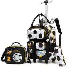 Cute Boys' Rolling Backpack With Lunch Box And Pencil Case, Suitable For Middle School Back To School Supplies - Boys' Trolley School Bag - View 2
