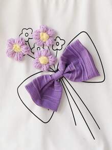 Set de 2 piezas de niña informal con blusa sin mangas con estampado de flor con moño y falda a rayas, adecuado para salidas y vacaciones de verano