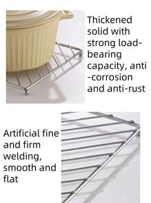 1 pièce Support épais en acier inoxydable pour casserole, tapis résistant à la chaleur, dessous de plat polyvalent pour la cuisine, grille vapeur, support pour bol et plat