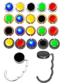 zhihaijunxiao1 1pc Plain Color Fashion Bag Hook, Foldable Hook Rack, Portable Key Rack, Desk Hook, Metal Travel Outdoor Storage Hanger - Multicolor - View 12