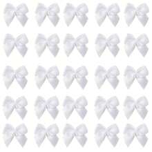 50/100pcs Mini Satin Bow, Assorted Colors - Polyester Handmade No Feather Bows, DIY Crafts, Garment Accessories, And Elegant Gift Wrapping Decorations