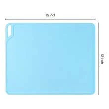 Placemat Set Of 6 Silicone Placemats For Kitchen Dining Table Decor, Washable Table Placemats Wipeable Table Mat - Light Blue - View 4