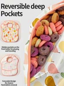 3 Packs Waterproof Baby Bibs For Eating - Lightweight Toddler Feeding Bibs With Large Food Catcher, Mess Proof, Baby Eating Essentials, Easy To Put On & Clean