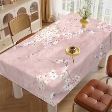 1pc Delicate Cherry Blossom Pattern Tablecloth - Essential For Home Decor, Suitable For Picnic, Camping, Wedding, Birthday Party, Restaurant - Durable Tablecloth For Home And Holiday Decor - Black - View 8