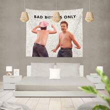 Gibby Bad Only Tapestry With Easy Hanging Kit, Funny Flag For College Dorm, Available In Sizes From 40" To 90", Skin-Friendly Soft High-Definition Meme Tapestry Home Decoration For Bedroom,Living Room,Dorm - 黑色-1 - 查看 2
