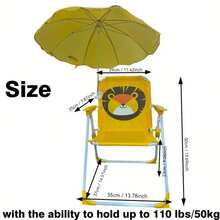Children's Lightweight Sturdy Folding Chair With Built-In Umbrella - Perfect For Beaches, Camping And Picnics - Folding Chair - View 3
