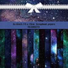 12/36/24 Sheets Starry Sky Scrapbook Paper, Mystery Colorful Pattern Paper Set, Aesthetics Scrapbook Paper Pack For Junk Journals Bullet Journal Card Making Decorative Background, Back To School, Birthday Decorations, Mother's Day Decor - Multicolor - View 14
