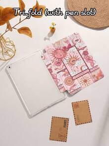 塔罗牌拼布保护壳适用于 Pad Air4/5 10.9 英寸、Pad 7/8/9/10.2 英寸、Pad 第 10 代，适用于 Kindle Paperwhite 第 12 代 2024、Kindle（第 11 代）2022 年发布，适用于三星 Galaxy Tab S6 Lite 10.4 英寸，保护壳具有自动睡眠/唤醒功能 - 彩色 - 查看 4