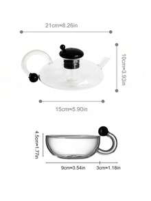 1pc Luxurious Glass Afternoon Tea Teapot, High-End Retro Fruit Tea/Flower Tea Teapot Set - Multicolor - View 10