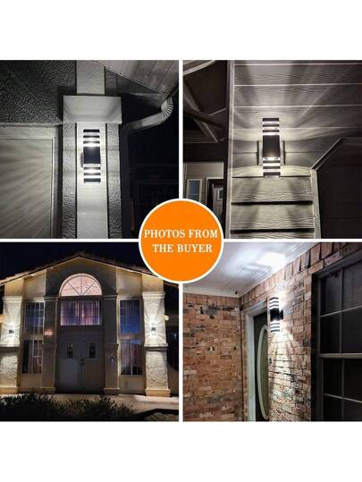 CANMEIJIA Customizable Outdoor Wand Lamp, Acrylic Bloemen Pattern Crystal Appearance, IP65 Waterproof LED Indoor/Outdoor Home Light, E27 Bulb Holder, Square/Round Fixture Patio, Staircase, Street, Spaces view 8