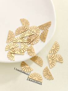 22pcs Smooth Sector Single Hole Copper Findings For Earrings Assembly DIY - Brass - View 4