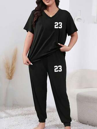 幸运数字 23 印花女士时尚春夏两件套