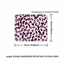 1pc Pink Leopard Print Large Gaming Mouse Pad With Stitched Edges, Extended Mousepad With Anti-Slip Rubber Base Desk Mat For Keyboard And Mouse - Color - View 3
