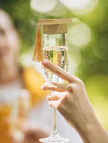 10/5 piezas Decoración de Graduación, Borla Miniatura Negra/Dorada de Birrete de Graduación, Birrete de Graduación con Borla para Copas, Apropiado para la Decoración de la Fiesta de Graduación, Decoración de Graduación DIY - Dorado - Ver 2