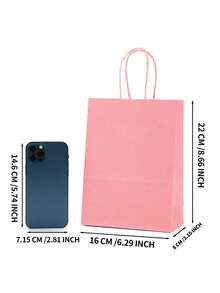 10pcs Multicolor Gift Bags With Handles, Kraft Paper Party Bags Suitable For Christmas Parties, Weddings, Birthdays, Celebrations, Parties, DIY, 5 Sizes