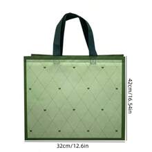 12pcs/Green Heart Covered Non-Woven Handbag, Simple And Atmospheric Shopping Bag, Gift Bag Summer Cooling,Beach,Travel