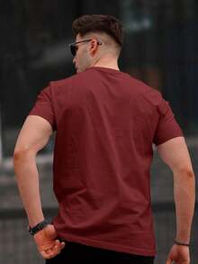 Palm Angel Men's T-Shirt Imported Blouse 100% Premium Cotton Shirt With High Quality Print - 紫紅色 - 查看 5