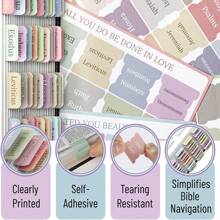 Cunese 75 Piezas de Pestañas para Biblia - Pestañas de Índice de Biblia Color Morandi, Útiles Laminados Duraderos para Estudio Bíblico para Estudiantes, Artículos Básicos para Volver a la Escuela, Etiquetas de Libro para las Escrituras (Mujeres y Hombres)