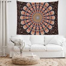 Boho Mandala Wandteppich, Hippie Wandteppich, Pfau Boho Wandbehang Dekorationen, Pfirsich Samt bedruckter Stoff Kunst für Schlafzimmer Wand, 90 g/m² - Mandala 30 - Übersicht 3
