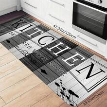 1 pièce Tapis de cuisine classique imprimé de grain de bois de couleur foncée, mousse à mémoire de forme à haute rebondissement, tapis absorbant et antidérapant pour la cuisine, le couloir, la salle de bain, l'entrée, la salle à manger et autres décorations de la maison