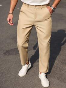 Men's Formal Trousers, Casual Suit Pants, Solid Color Casual Pants, Daily Work Casual Outing Long Pants