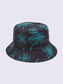 1 件男女通用印花椰子树双面渔夫帽，波西米亚风刺绣夏季沙滩渔夫帽，春夏 - 彩色 - 查看 8