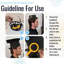 Adjustable Graduation Cap Holder, Graduation Cap Insert, Unisex, Graduation Headband, Suitable For Various Hairstyles, Straight Hair, Fluffy Hair, Fixes Your Graduation Cap And Hairstyle, Graduation Gift