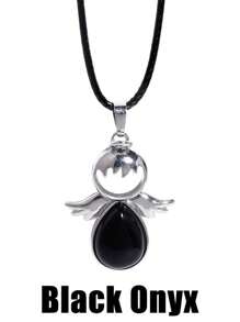 Natural Crystal Stone Cat-Shaped Alloy Inlaid Semi-Precious Stone Alloy Pendant, Wholesale Jewelry DIY Necklace Components
