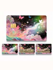Butterfly Credit Card Stickers 4-Piece Set Of Debit Card Color Stickers, Cartoon Debit Card Stickers, Durable, High-Quality PVC Debit Card And Credit Card Stickers, Fashionable Debit Card And Credit Card Stickers,Back To School,School Supplies - Multicolor - View 18