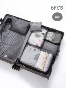 6 Stück Set in kleiner Größe, buchstabenförmige wasserdichte Reise-Aufbewahrungstaschen, Reise-Aufbewahrungstaschensätze, Packtaschen-Set, Reisegepäckorganizer, Koffer-Aufbewahrungstaschen Reisezubehör, vielseitig einsetzbare, leichte Aufbewahrungstaschen, staubdichter Reisetasche, Reise-Aufbewahrungstaschen multi-funktionale Kleidersortierungspakete, Reise-Packkompressionstaschen, für Zuhause und Reisen