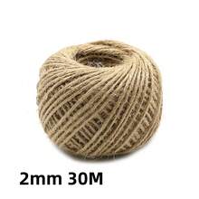Cuerda de yute natural de 200 m/100 m y 2 mm para decoración del hogar, boda, cinta de lino, moño, manualidades, regalo, Navidad, fiesta de cumpleaños, envoltura - Multicolor - Ver 14
