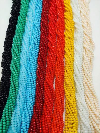 10 fili(1200+pezzi) di perline in vetro opale lucido da 4mm, perline in vetro austriaco per gioielli, perline a rondella in cristallo, perline distanziatrici per bracciali, collane, cavigliere, orecchini, creazioni fai-da-te, decorazioni per matrimoni, alberi di Natale, vacanze, casa