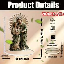 1 Piece 2D Flat Acrylic Virgin Mary Embracing Jesus Ornament, Religious Ornament, Housewarming Gifts, Home Desk Decoration, House Party Decoration, Outdoor Garden, Perfect Gift For Family And Friends